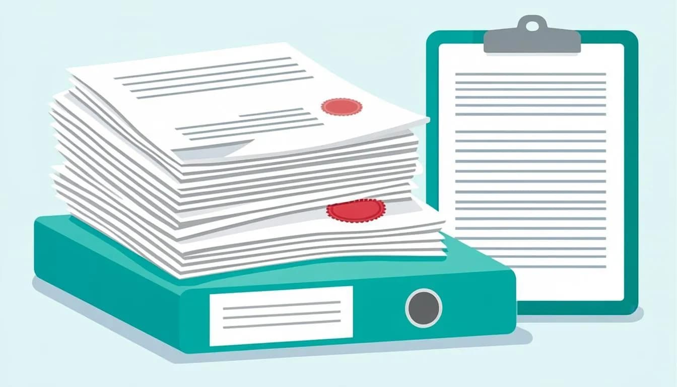 دست و قلم روی نمونهٔ Cover Letter انگلیسی کنار لپ‌تاپ